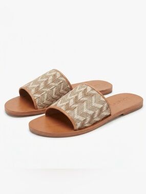 L*Space Zuma Woven Leather Slide Slip on Sandal SZ 40